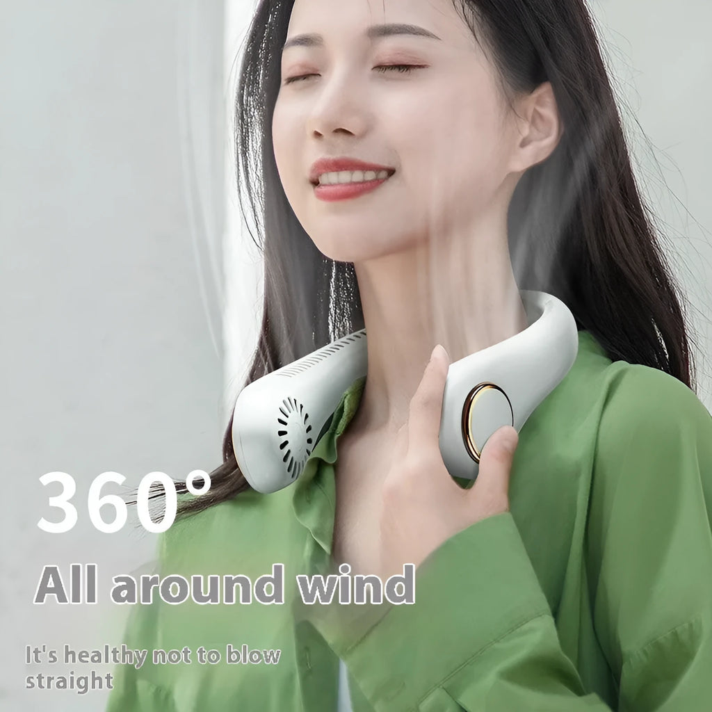 USB charging neck hanging fan in modern Chinese style with brushless motor