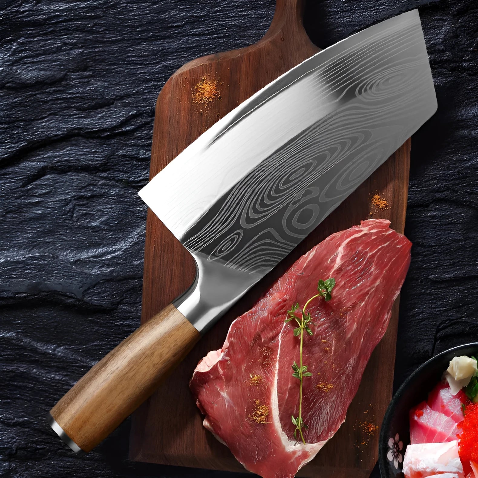Stainless steel kitchen knife with a 320mm blade, shown in the product colour.