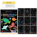 A5 DIY scraping painting paper kit, 140x190mm 81g, with themed suit and 19 design options