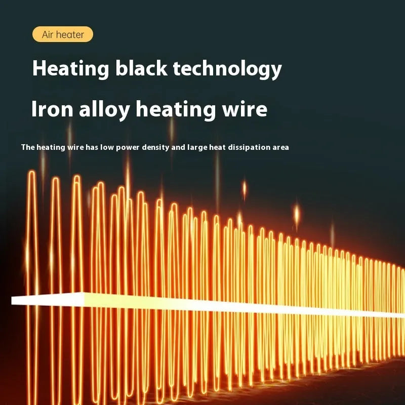 Small white rectangular electric heater for desktop or floor use.