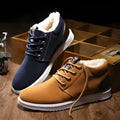 Winter men's casual breathable cotton shoes British tide style in brown, size 42