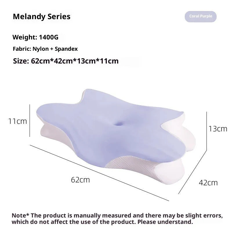 Dedicated Sleep Home slow rebound memory foam contour neck pillow in budding green colour, 62x42x11x13cm