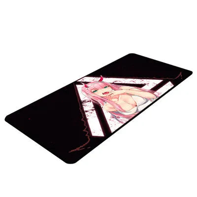 Cloth keyboard mat with Darling anime design in pink, multiple size options from 25x29cm to 40x90cm