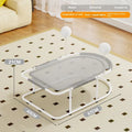 Large grey fabric cat kennel with mesh side panels and a removable base, shown assembled.