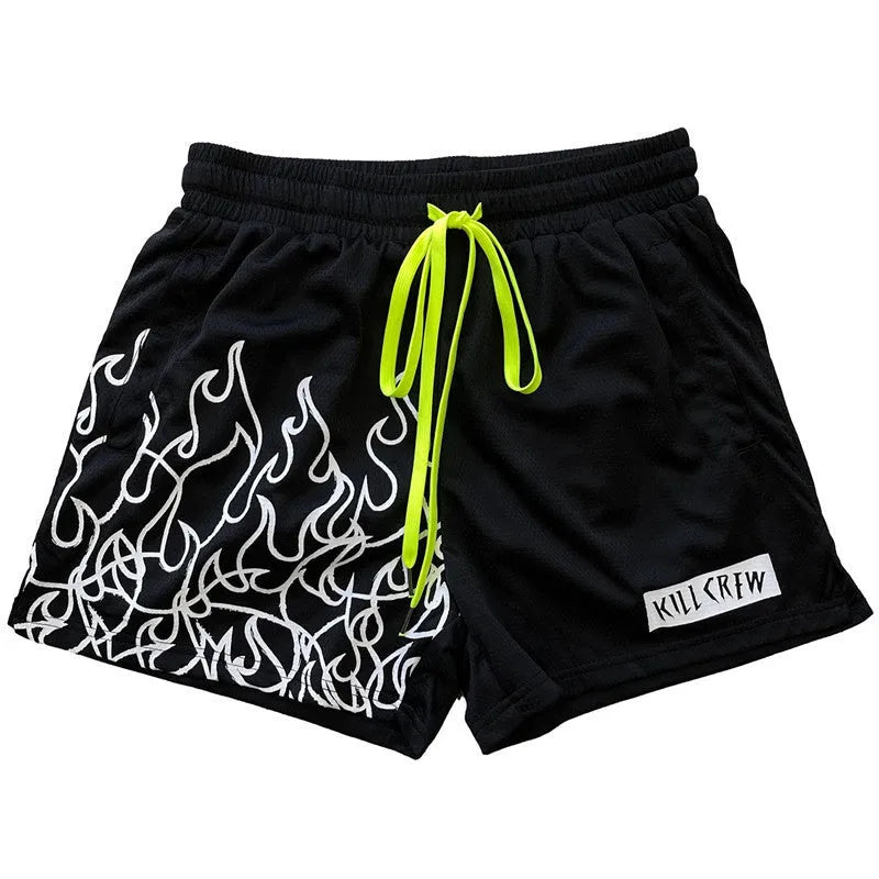 Men's mesh breathable sports fitness shorts in eight colours, polyester, sizes S to 4XL, waist 66-96cm