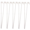 10 white PP plastic car window flag pole holder clips laid out on a surface.