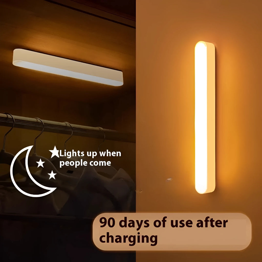 Ultra-thin human body induction rechargeable LED night lamp in geometric stereo modern design with USB cable