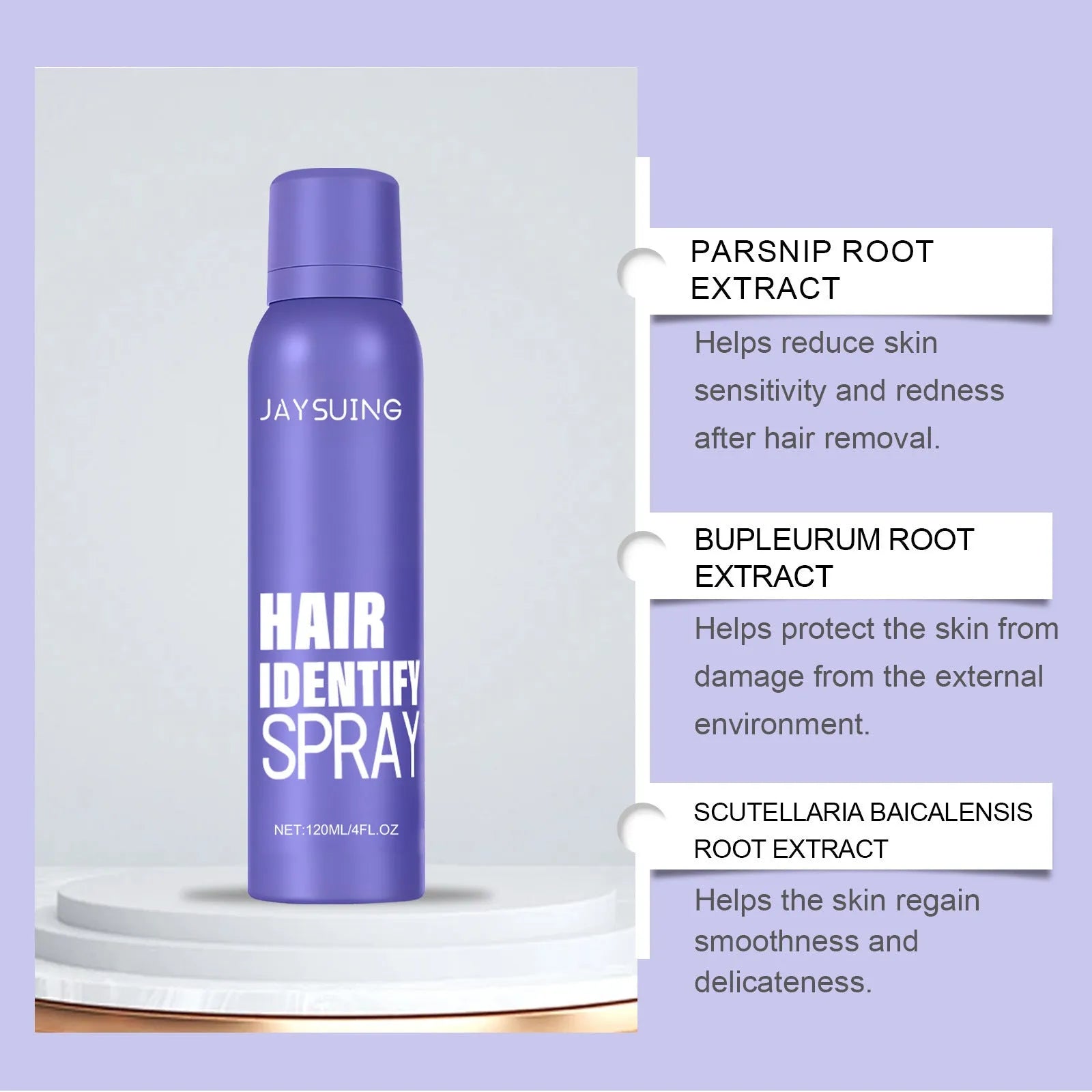 120ml portable hair removal spray bottle with botanical extracts for home depilatory care