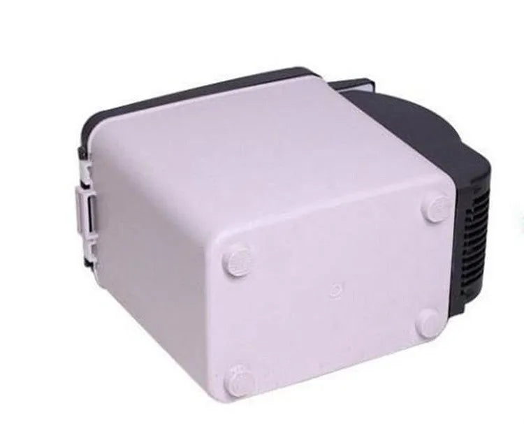 6L mini fridge cooler and warmer with 12V and 220V dual use, metal and ABS plastic body, black blue
