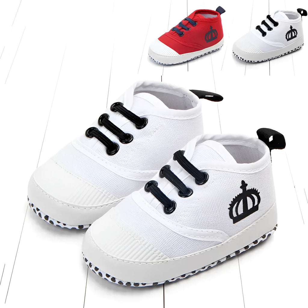 Canvas toddler shoes in white with elastic band closure cotton upper size 12cm
