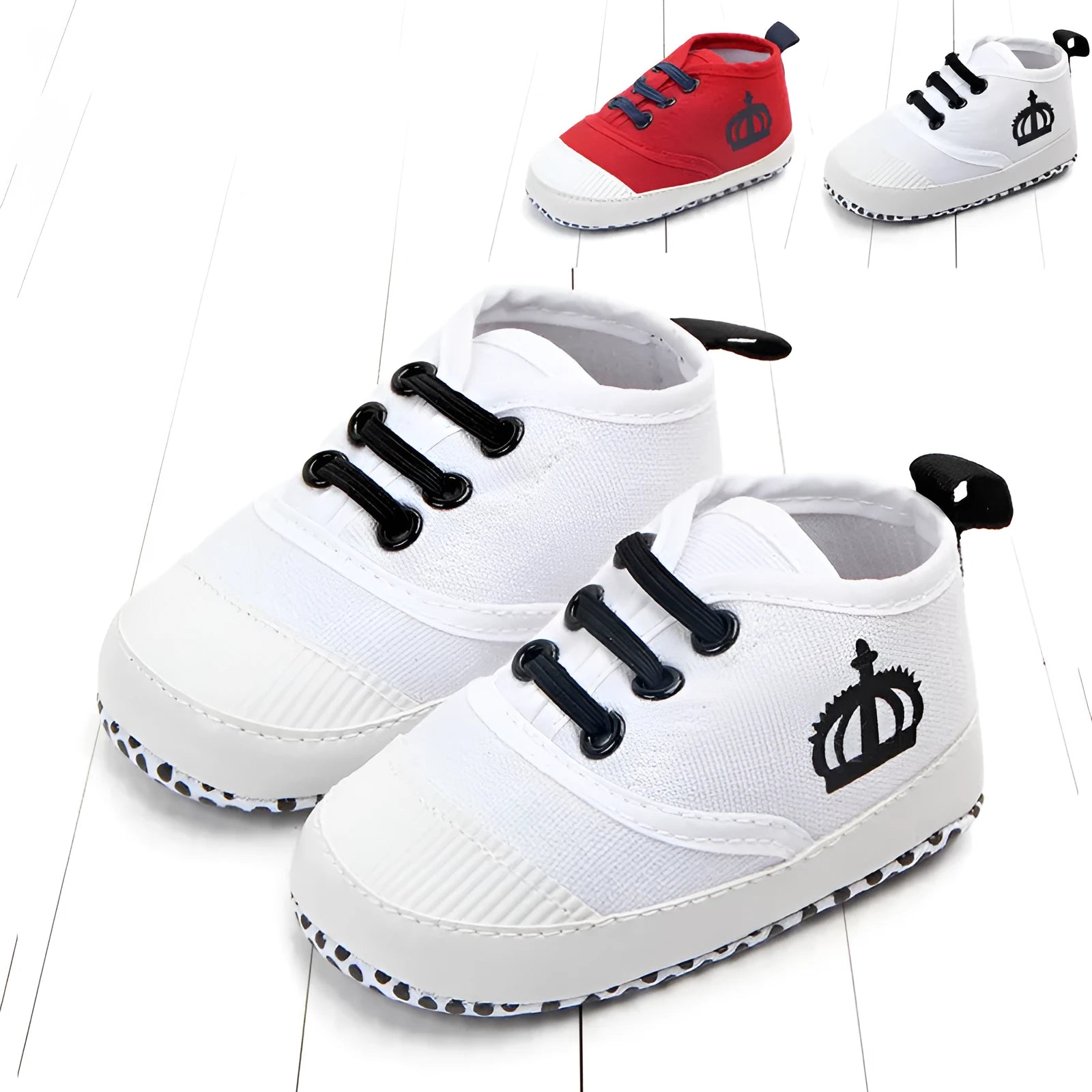 Canvas toddler shoes in white with elastic band closure cotton upper size 12cm