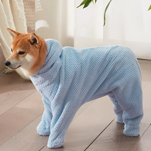 Thickening quick-drying cotton absorbent pet towel wearable scrubbing style, back length 30-82cm, multiple sizes