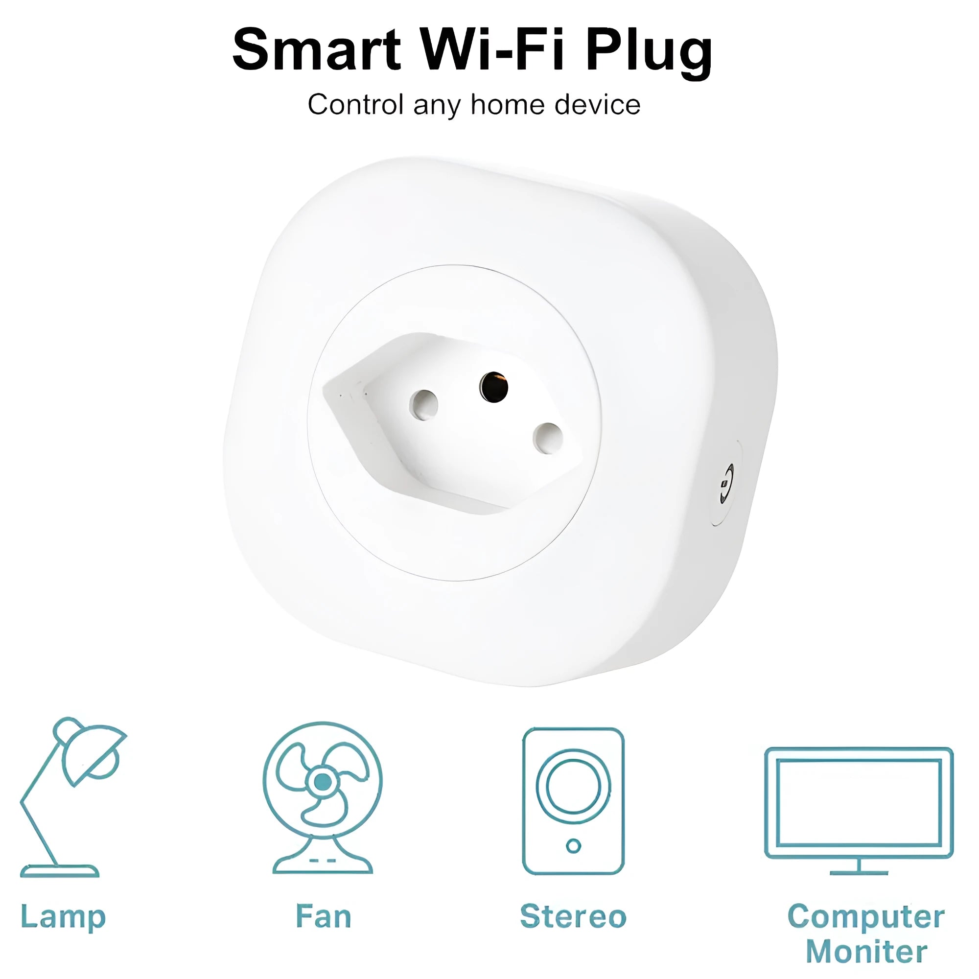 16A smart WiFi socket plug with voice control in EU, US, or Swiss plug style options.