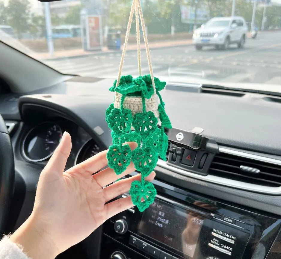 Car rearview mirror pendant in six colour options, 22cm length chemical fibre decoration