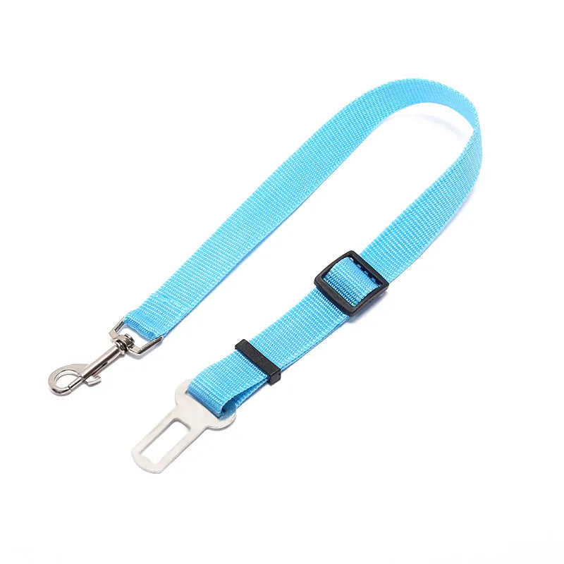 Fixed strap polyester dog leash pet car seat belt adjustable length 60-70cm black