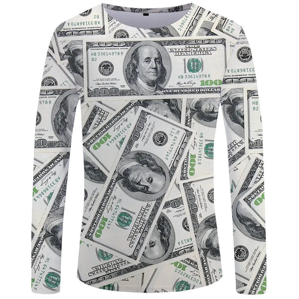 Long sleeve skull print t-shirt for men, casual sports style, soft cotton blend, multiple colours sizes S-4XL