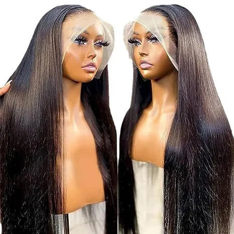 Front lace human hair wig in lengths from 12 to 32 inches, hot dyeable and suitable for any skin colour, with wig cover