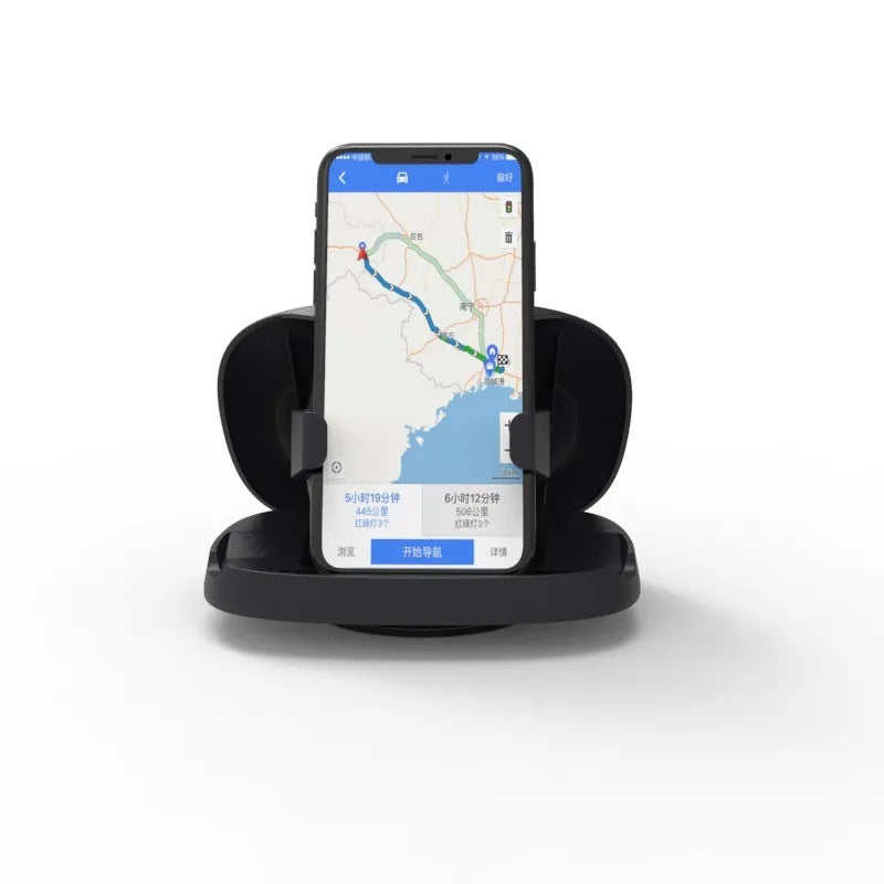 Black plastic rotating suction cup car navigator bracket for smartphones and GPS devices
