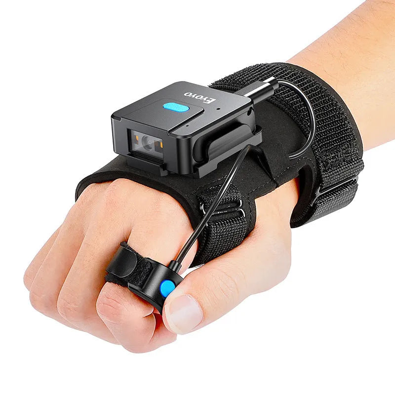 Bluetooth wrist-mounted barcode scanner glove with handheld scanning unit