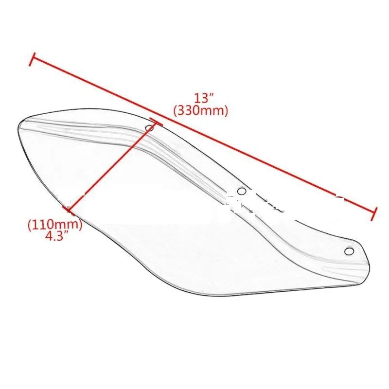 Harley-Davidson motorcycle side wing head covers in black and transparent ABS plastic
