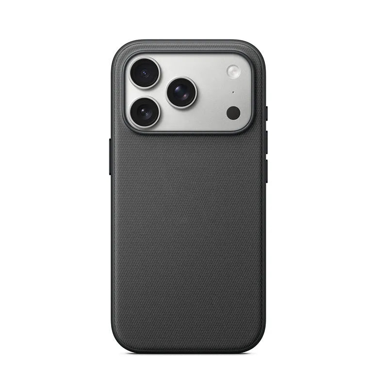 Woven cloth pattern phone case with magnetic suction and animation protective sleeve for iPhone 17 series in black, blue, brown, green or purple
