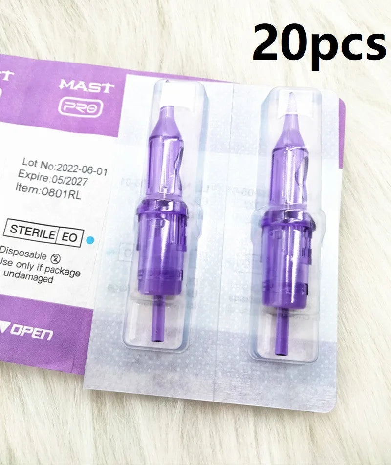 Dual battery wireless tattoo pen set with practice skin, paints and needles in multiple colours