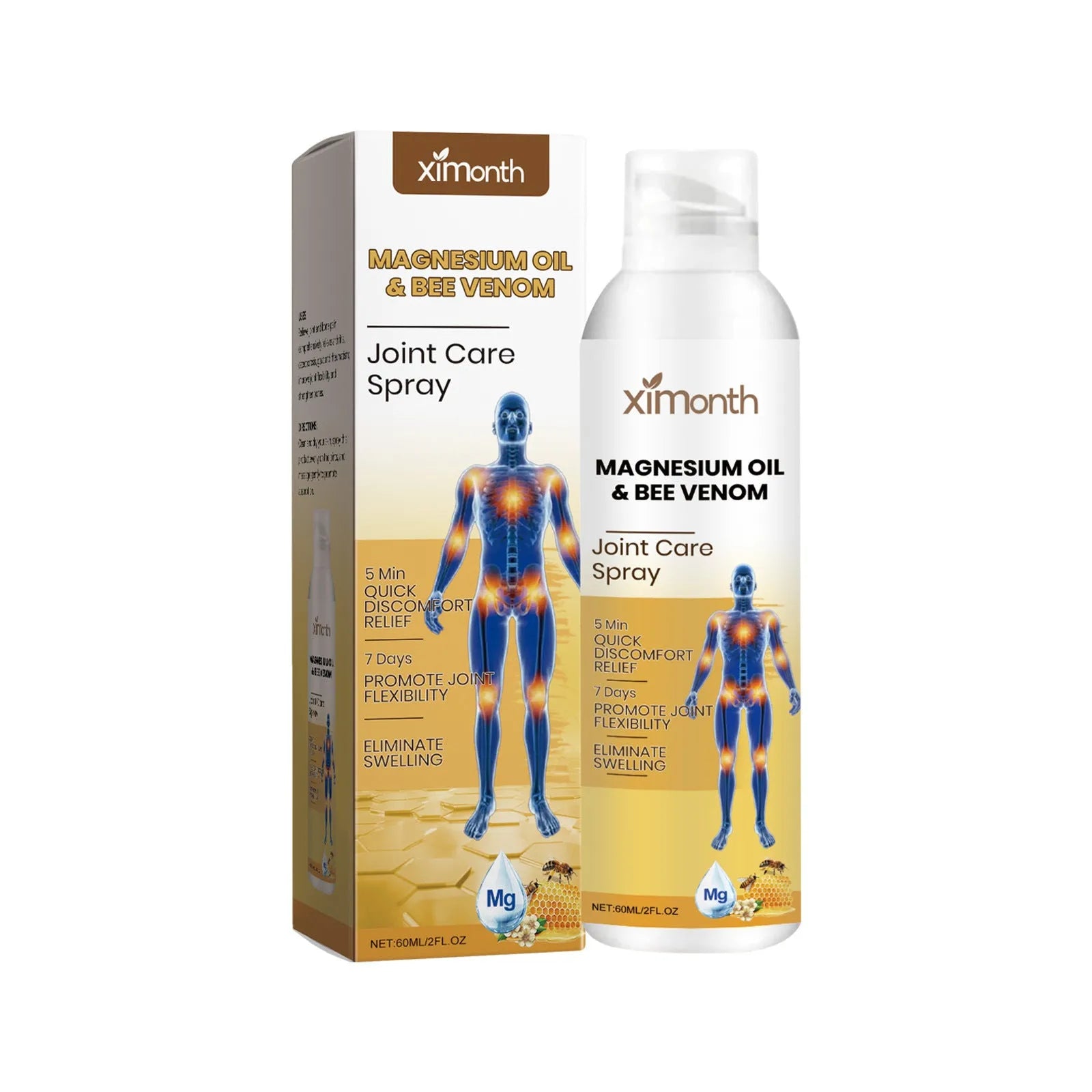 60ml bottle of Joint Care Spray with Menthol, Coconut Oil and Bee Venom