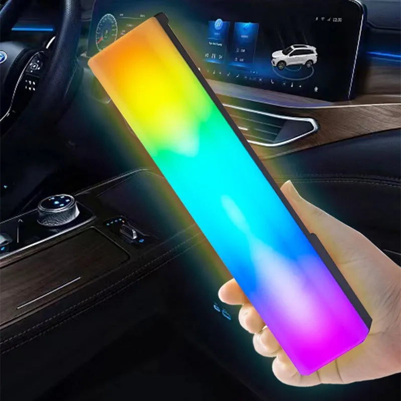 3D RGB music-activated ambiance lamp in white or black shell for table top gaming and home decor