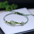 Natural Hetian Jade Woven Simple Pendant Bracelet unisex design 925 silver copper gold plated hollow out