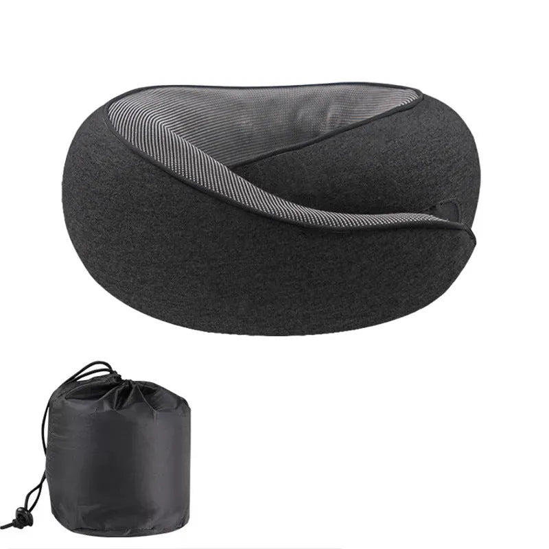U-shaped memory foam travel neck pillow in choice of colours with storage bag