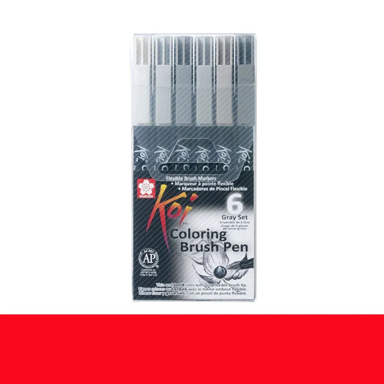 Set of watercolour brush markers in 12 colours with soft tips for painting.