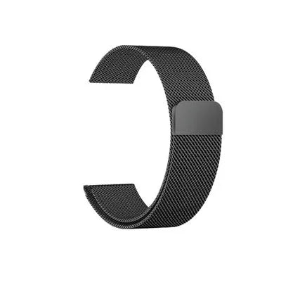 Stainless steel watch strap shown in silver finish, suitable for watches with 38mm to 44mm cases.