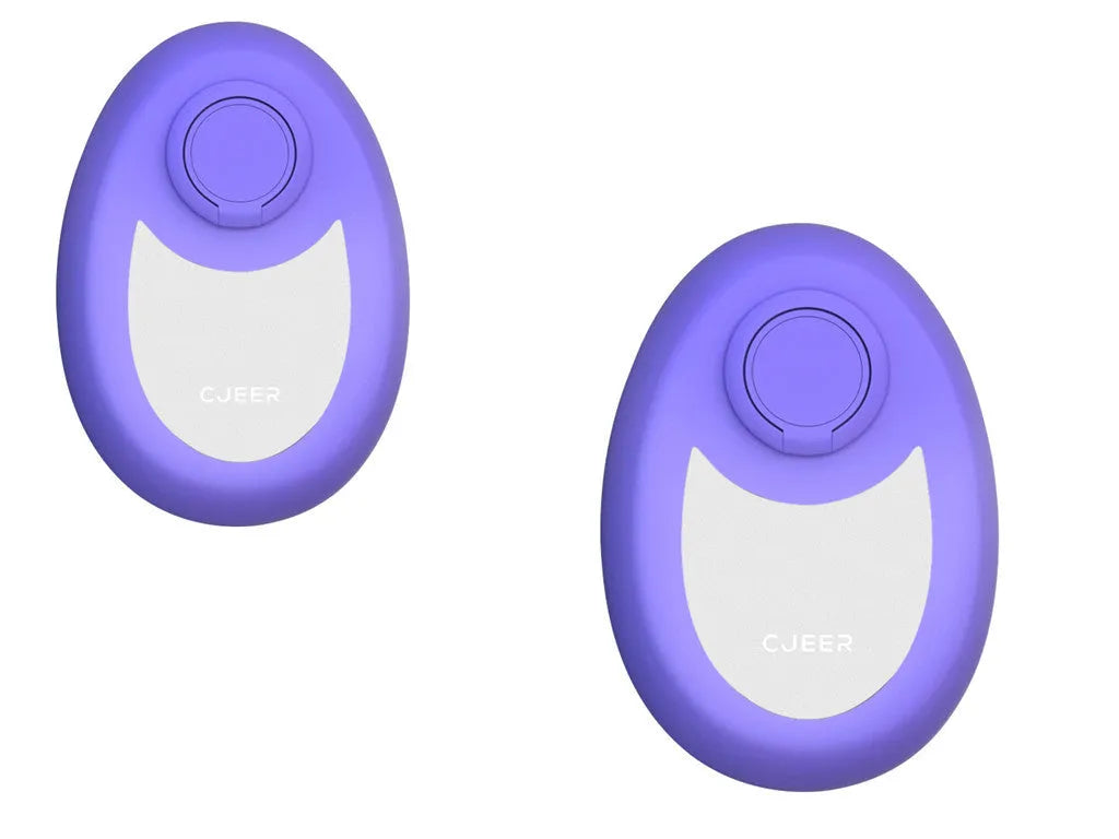 CJEER crystal hair removal device showing nano-glass surface and metal finger ring on compact flat tool