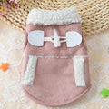 Teddy dog clothes costume in lamb velvet, available in brown or pink, sizes XS to XL.