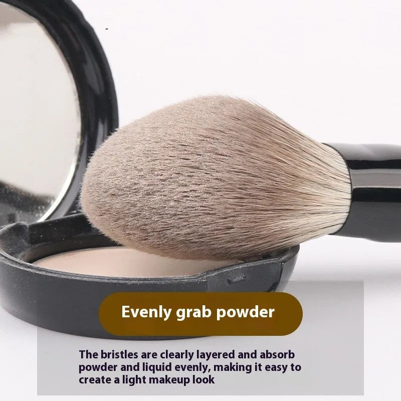 12-piece makeup brush set with wooden handles in a PU carry case including powder foundation brush