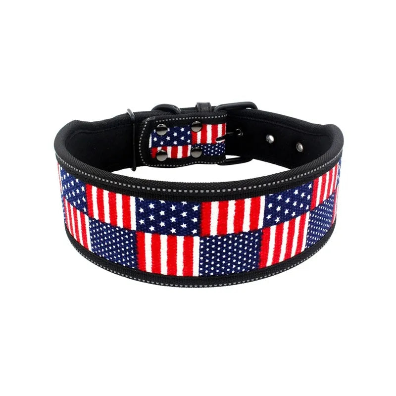 Diving material cloth pet collar in blue camouflage option with adjustable fit