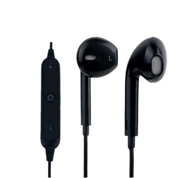 S6 wireless Bluetooth V4.1 in-ear earphones in black or white with 10m range and 90mAh battery