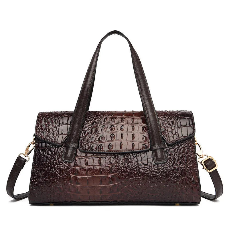 Large capacity leather messenger bag in six colours with single shoulder strap