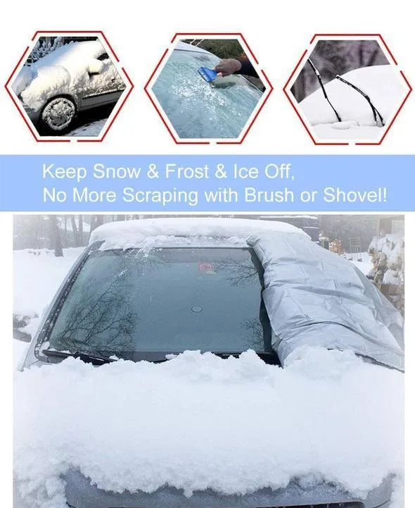 Car sunshade with silver tape material in 43x38x56 cm volume, available in two colour options