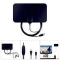 Black digital HD indoor TV antenna panel 210x120mm with coaxial cable and paste mount