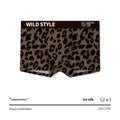 Men's leopard print ice silk polyester underwear pants on a mid waist