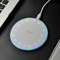 Round wireless charger with indication function in Black 10W