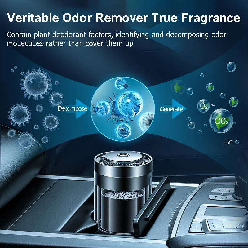 Car cup holder aromatherapy solid balm in aluminium alloy holder with Gulong ointment, black colour, cylinder shape