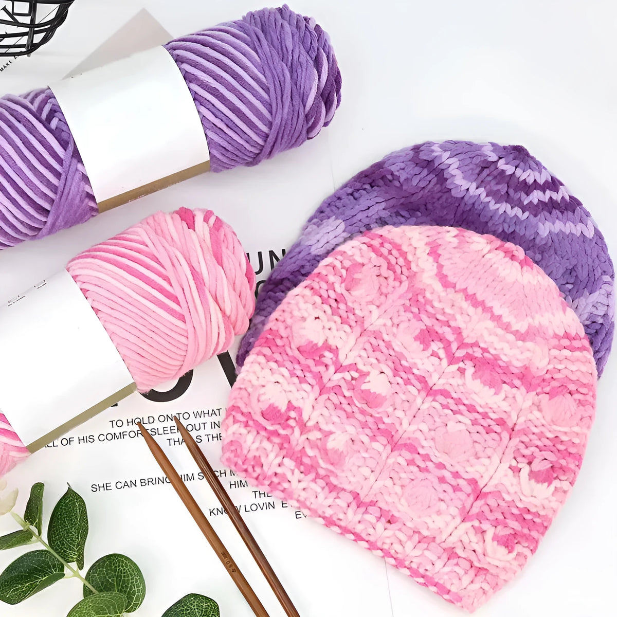 8-strand gradient milk cotton wool yarn ball in medium thick weight for hand knitting scarves, sweaters, coats, and hats
