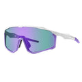 Full-frame mountaineering goggles for climbing and snow sports, shown in a colourful design.