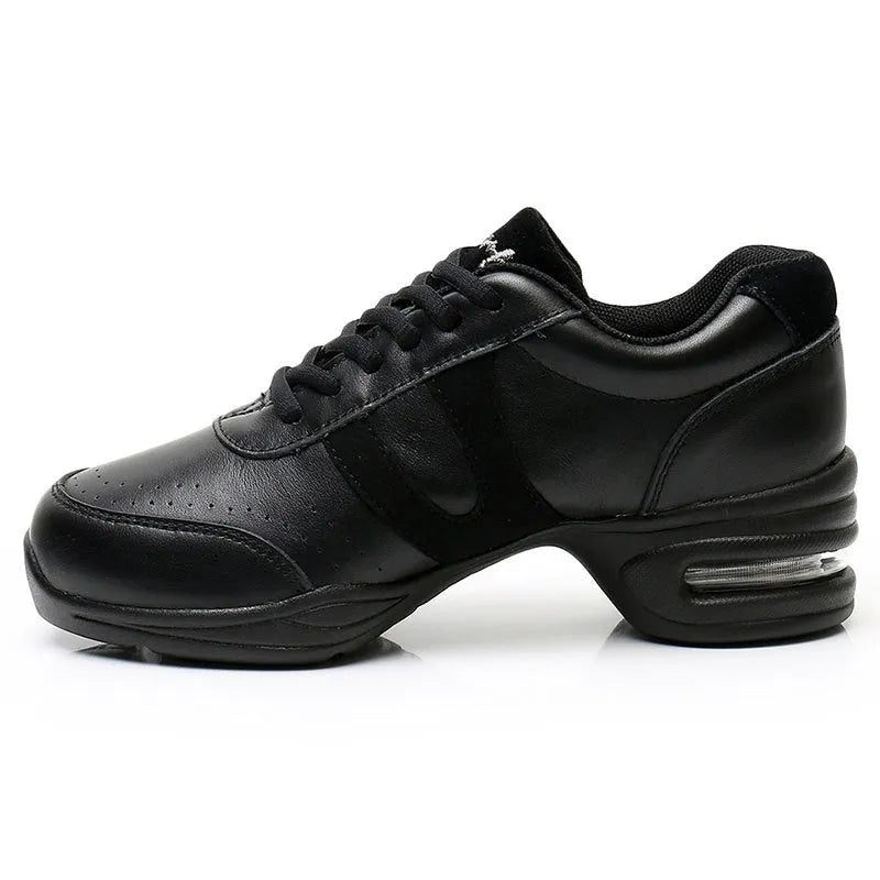 Modern women white dancing shoes with breathable mesh upper and polyurethane sole