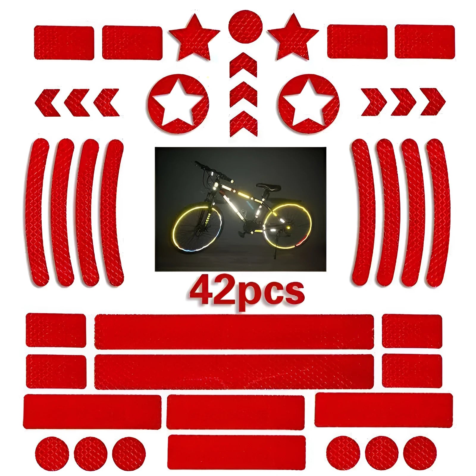 Single sheet of reflective grid pattern safety tape for bicycles in one of four colour choices.