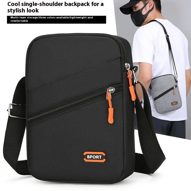 Oxford cloth crossbody commuter bag in urban simplicity style with contrast colour details