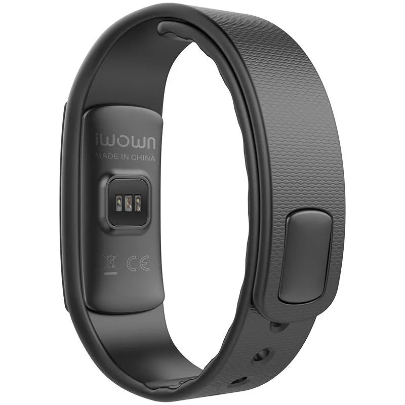 I6 smart sports bracelet with 0.96-inch screen on a TPU wristband, shown in black and green colours.