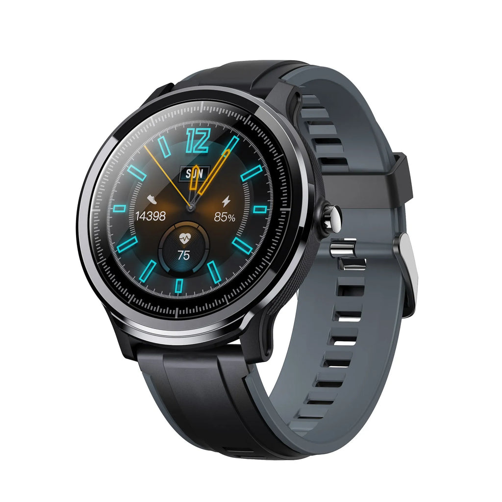 Kospet PROBE square smart watch with 1.3-inch screen and green silicone wrist strap